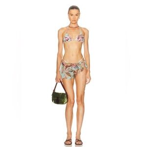 Skims X Roberto Cavalli Designer Perfect Triangle Tie Bikini Top Fagianella NWT
